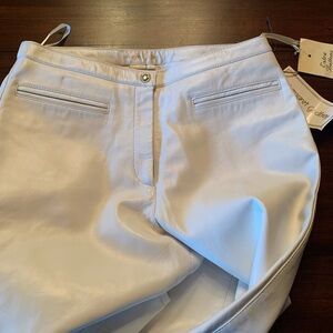 Margaret Godfrey White Leather Pants sz 8